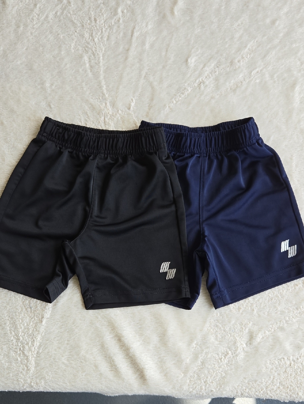 Kids Active Matching Shorts Set - Black & Navy 100%polyester